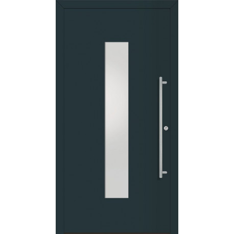 Porte d'entrée en métal Home RAL7016 Satinato blanc B1100mm H2100mm DIN gauche RC2 n.DIN EN1627