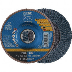 Disque à lamelles X-LOCK PSF Z STEELOX D. 125 mm granulation 60 conique INOX cor (Par 10)