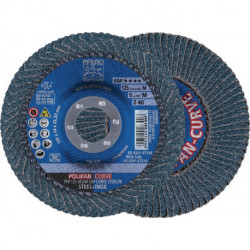 Disque à lamelles POLIFAN Z SGP CURVE STEELOX D. 125 mm granulation 40 conique M (Par 10)