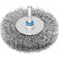 Brosse plate RBU 5015/6 INOX 0.20 D. 50 mm 6 mm épaisseur de fil 0.2 mm VA 15 mm