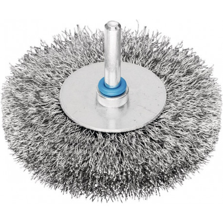 Brosse plate RBU 5015/6 INOX 0.20 D. 50 mm 6 mm épaisseur de fil 0.2 mm VA 15 mm