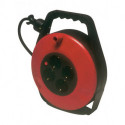 Dérouleur de câble 10 m H05VV-F 3 x 1.5 mm² 4 prises de courant de sécurité plas