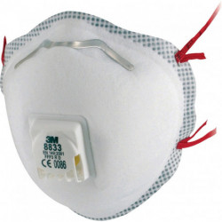 Masque de protection respiratoire 8833 SA FFP3/V NRD avec vanne 80 Unités (Par 80)