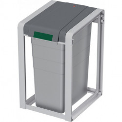 Poubelle de tri 35 l H570xl350xP415mm telegris, RAL 7047 gris pouss., RAL 7037 unité de base HAILO