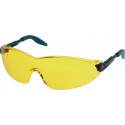 Lunettes de protection 2742 EN 166 branches bleues. verres jaunes polycarbonate