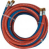 Tuyau de gaz autogène L.15m ID 6/9mm Epaisseur .5/3.5mm bleu/rouge