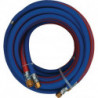 Tuyau de soudage autogène jumelé longueur 10 m D. intérieur 6/6 mm épaisseur du mur 9/9 mm bleu/rouge