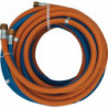 Tuyau de gaz autogène 6/9x5/3.5mm 1/4pouce RH/3/8pouce LH monté av brides de tuyaux longueur L.30m