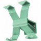 Porte-manteau mural aluminium 4 patères Longueur 170mm vert