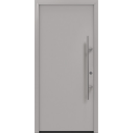Porte d'entrée en métal PRO gris RAL9006 B1100mm H2100mm DIN gauche RC2 n.DIN EN1627 