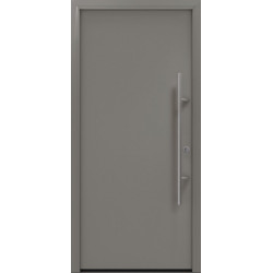 Porte d'entrée en métal PRO gris RAL9007 B1100mm H2100mm DIN gauche RC2 n.DIN EN1627 