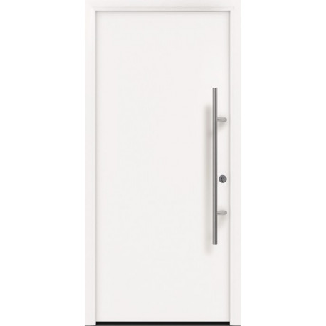 Porte d'entrée en métal PRO blanc RAL9016 B1100mm H2100mm DIN gauche RC2 n.DIN EN1627 