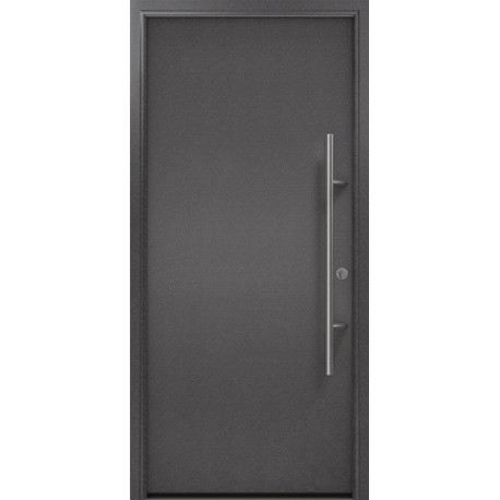 Porte d'entrée en métal PRO anthracite CH703 B1100mm H2100mm DIN droite RC2 n.DIN EN1627 