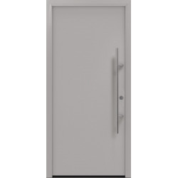 Porte d'entrée en métal PRO gris RAL9006 B1100mm H2100mm DIN droite RC 2 n.DIN EN1627 