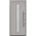 Porte d'entrée en métal PRO gris RAL9006 Satinato B1100mm H2100mm gauche RC2 DIN EN1627 
