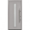 Porte d'entrée en métal PRO gris RAL9006 Satinato B1100mm H2100mm gauche RC2 DIN EN1627 