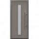 Porte d'entrée en métal PRO gris RAL9007 Satinato B1100mm H2100mm gauche RC2 DIN EN1627 