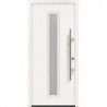 Porte d'entrée en métal PRO blanc RAL9016 Satinato B1100mm H2100mm gauche RC2 DIN EN1627 