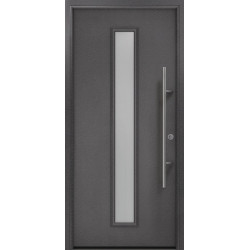 Porte d'entrée en métal PRO anthr.CH703 Satinato B1100mm H2100mm droite RC2 DIN EN1627 
