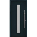 Porte d'entrée en métal PRO anthrRAL7016 Satinato B1100mm H2100mm droite RC2 DIN EN1627 