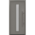 Porte d'entrée en métal PRO gris RAL9007 Satinato B1100mm H2100mm droite RC2 DIN EN1627 
