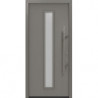 Porte d'entrée en métal PRO gris RAL9007 Satinato B1100mm H2100mm droite RC2 DIN EN1627 