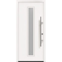 Porte d'entrée en métal PRO blanc RAL9016 Satinato B1100mm H2100mm droite RC2 DIN EN1627 