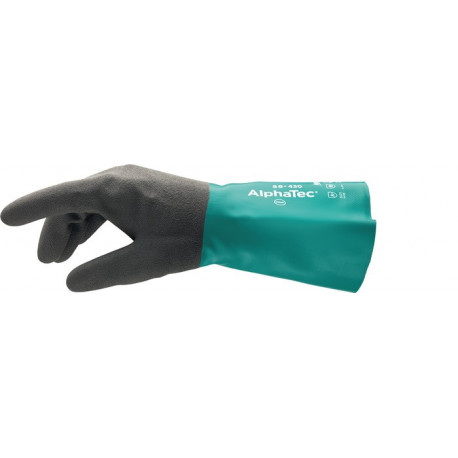 Gant de protection chimique AlphaTec 58-430 Taille 10 vert/gris EN 388.EN 374.EN 1149 Kat.III (Par 12)