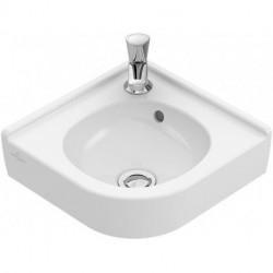 Lave-mains d'angle O.NOVO pieds 320 mm, avec 1 trou pour robinet sans trop-plein blanc VILLEROY & BOCH