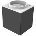 Lavabo noir trou de robinetterie droite. poignée droite