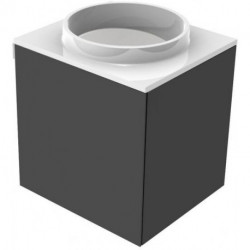 Lavabo noir sans trou de robinetterie. poignée gauche