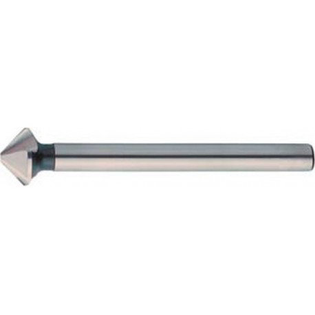 Fraise conique 90°, longue, à chanfreiner et ébavurer, Ø nominal : 16,5 mm, Plus petit Ø 3,2 mm, Long. totale 112 mm, queue Ø 10 mm