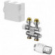 Kit de raccordement pour radiateur de salle de bain d'angle chromé 7 Connexion départ / retour blanc