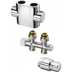 SET MULTIBLOCK T DROIT, 1/2 F, INOX
