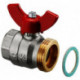 Vanne à bille OV DN 25 1ZInt x 1ZExt joint plat