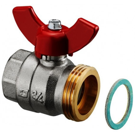 Vanne à bille OV DN 25 1ZInt x 1ZExt joint plat