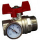 RobinetTOURN. SPHER., JOINT PLAT,MANETTE ROUGE DN25 1 Fx1 M