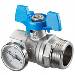 RobinetTOURN. SPHER., JOINT PLAT,MANETTE BLEUE DN20 3/4 Fx1 M