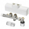 Kit de raccordement pour radiateur de salle de bain d'angle chromé Coudé - avec chauffage de surface we