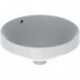 Lavabo à encastrer VariForm rond d: 400mm sans trou de robinetterieavec trop plein blanc KT