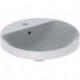 Lavabo à encastrer VariForm rond d: 480mm avec trou pour robinetavec trop plein blanc KT