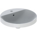 Lavabo à encastrer VariForm rond d: 480mm avec trou pour robinetavec trop plein blanc KT