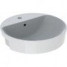 Lavabo semi-encastré Geberit VariForm rond d : 500mm avec trou pour robinet avec trop pleinwe