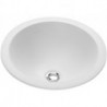 Vasques à encastrer par le dessus, Diamètre: 535 mm, rond, paroi extérieure émaillée, sans plage de robinetterie,avec trop-plein, En porcelaine sanitaire Blanc CeramicPlus