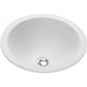 Vasques à encastrer par le dessus, Diamètre: 535 mm, rond, paroi extérieure émaillée, sans plage de robinetterie,avec trop-plein, En porcelaine sanitaire Star White CeramicPlus