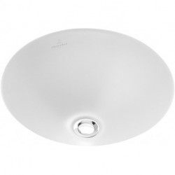 Vasques à encastrer par le dessous, Diamètre: 280 mm, rond, paroi extérieure émaillée, sans plage de robinetterie,avec trop-plein, En porcelaine sanitaire Pergamon CeramicPlus
