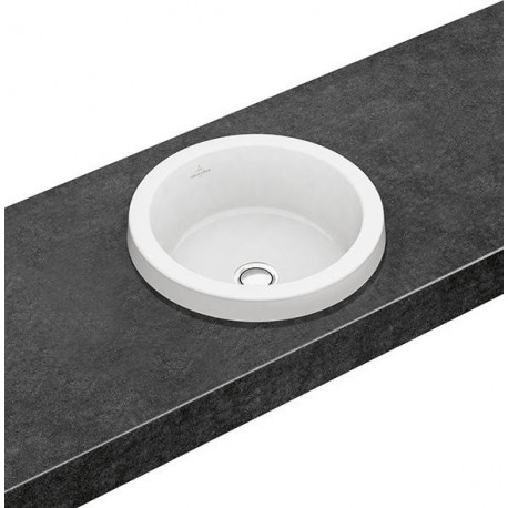 Vasques Architectura à encastrer, Diamètre: 415 mm, rond, paroi extérieure émaillée, sans plage de robinetterie, sans trop-plein, Les modèles sans trop-plein doivent être équipés d'une bonde ne pouvant être fermée, En porcelaine sanitaire