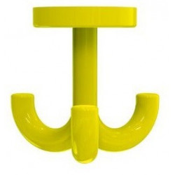 Crochets triples SERIE 477 70 h Rosace d: 50mm rougeatif jaune moutarde