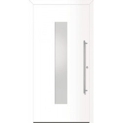 Porte d'entrée en métal Home RAL9016 Satinato blanc B1100mm H2100mm DIN droite RC2 n.DIN EN1627