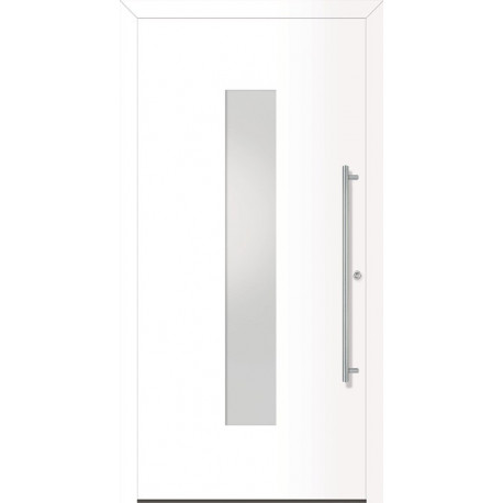 Porte d'entrée en métal Home RAL9016 Satinato blanc B1100mm H2100mm DIN droite RC2 n.DIN EN1627